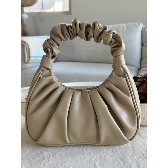 Tan Khaki Scrunchie Shoulder Bag - Picture 7 of 7